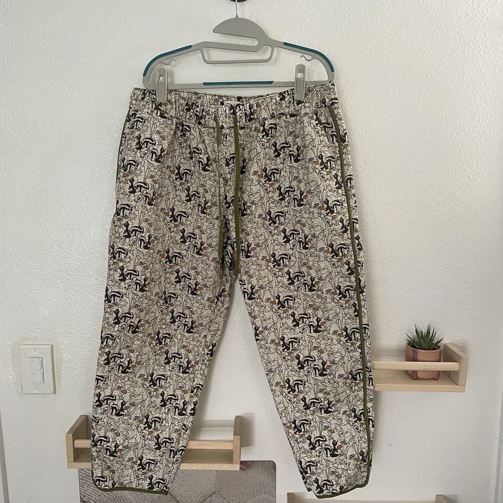 Disney Women's Bambi Forest Quilted Pants. Drawstring Joggers Size XL